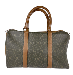 Christian Dior Boston bag handbag leather brown